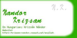 nandor krizsan business card